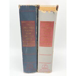 The Columbia Viking Desk Encyclopedia Two-Volume Set A-Z Blue & Gray Hardcover